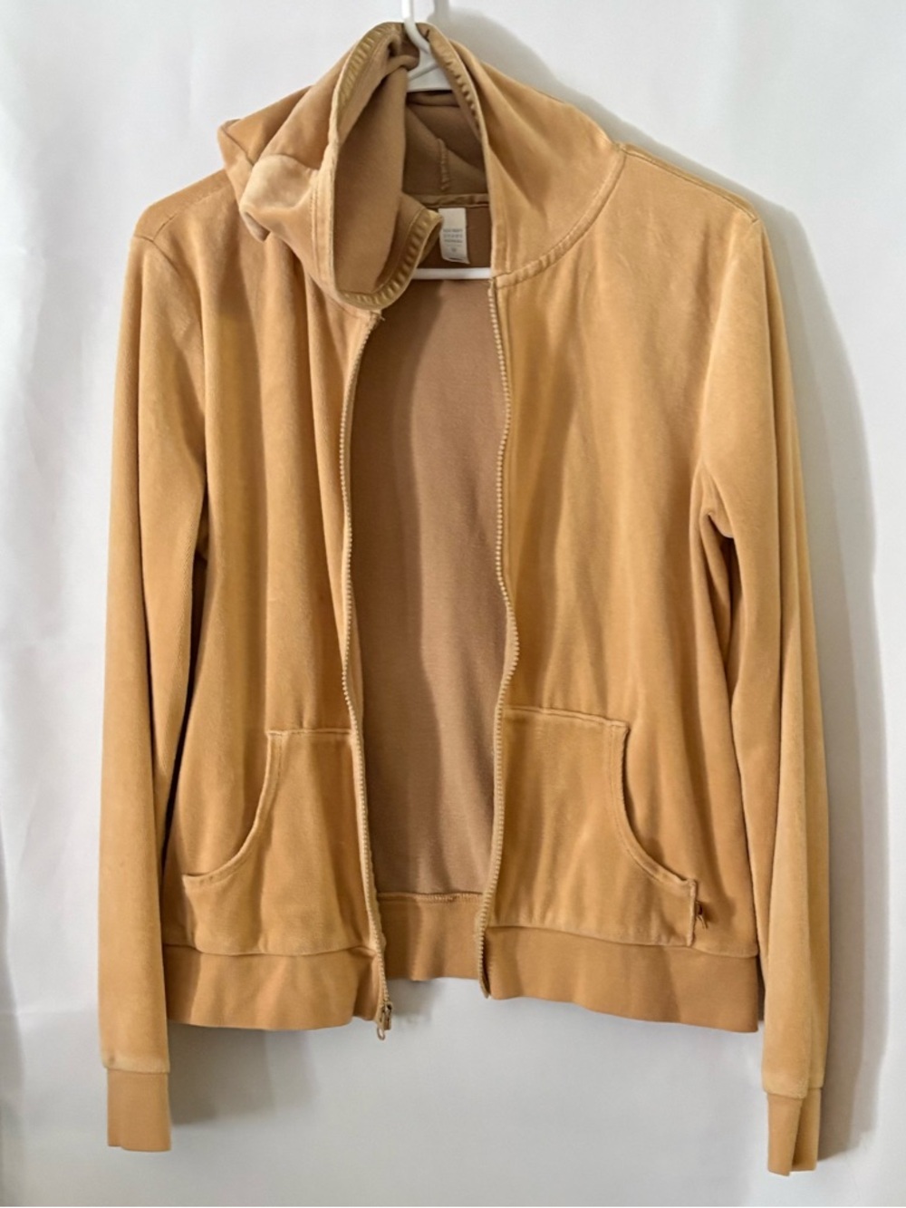 Old Navy Tan Zip-Up Hooded Bomber Jacket